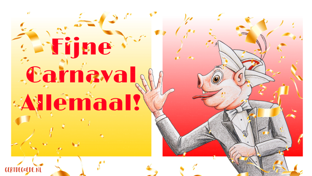 Fijne Carnaval knoeris Gert de Goede cartoon cartoonist varken Knoerissen Uden feest vertier plezier optocht