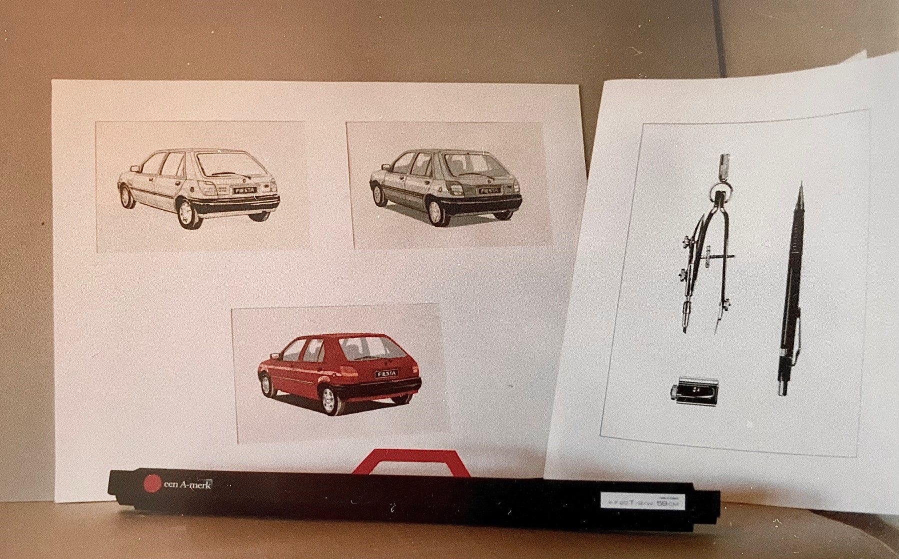 Gert de Goede Examenwerk Grafische school Sint Lucas illustratie affiche poster Ford Fiesta Viofluor markers gemaakt