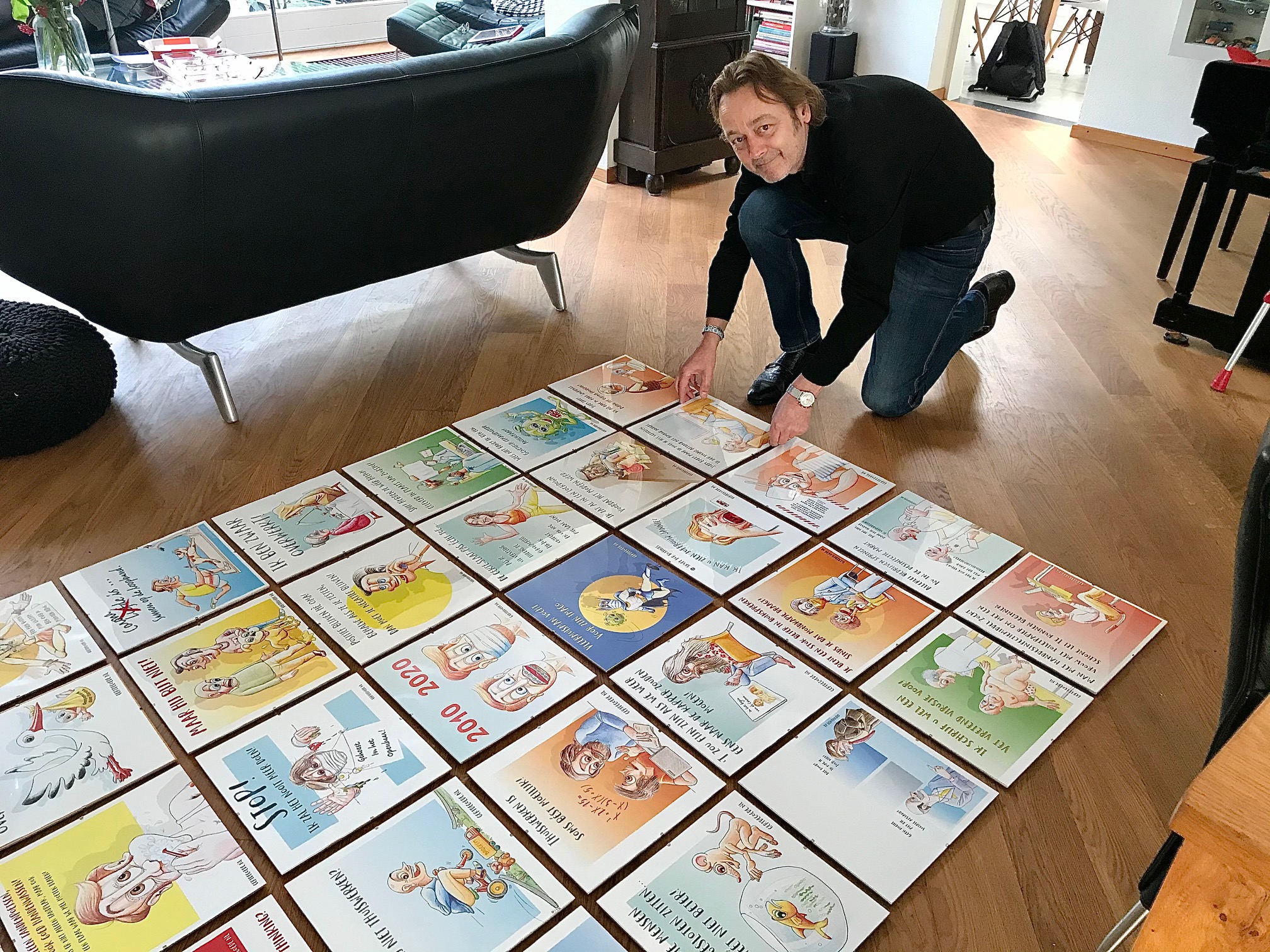 Gert de Goede Uden Corona cartoon cartoonist writer illustrator humor funny exhibition Kunsthal Rotterdam museum Krona Uden famous artist from the Netherlands