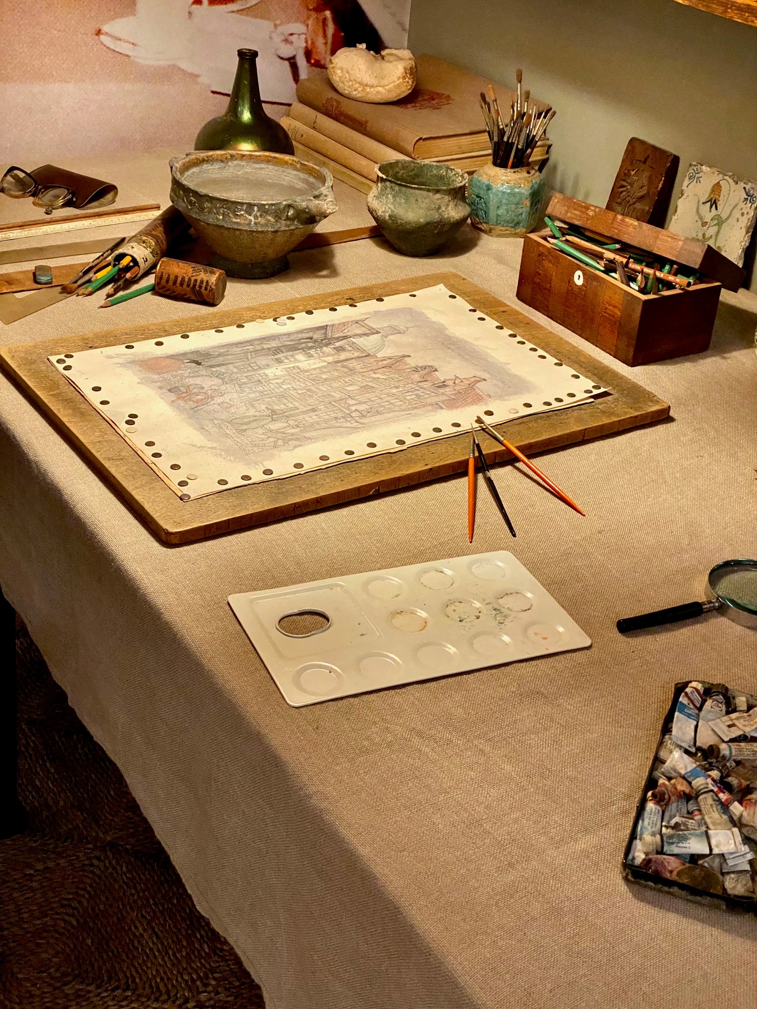 Anton Pieck museum Hattem illustrator werktafel Gert de Goede tekenaar tekening litho etsen boeken