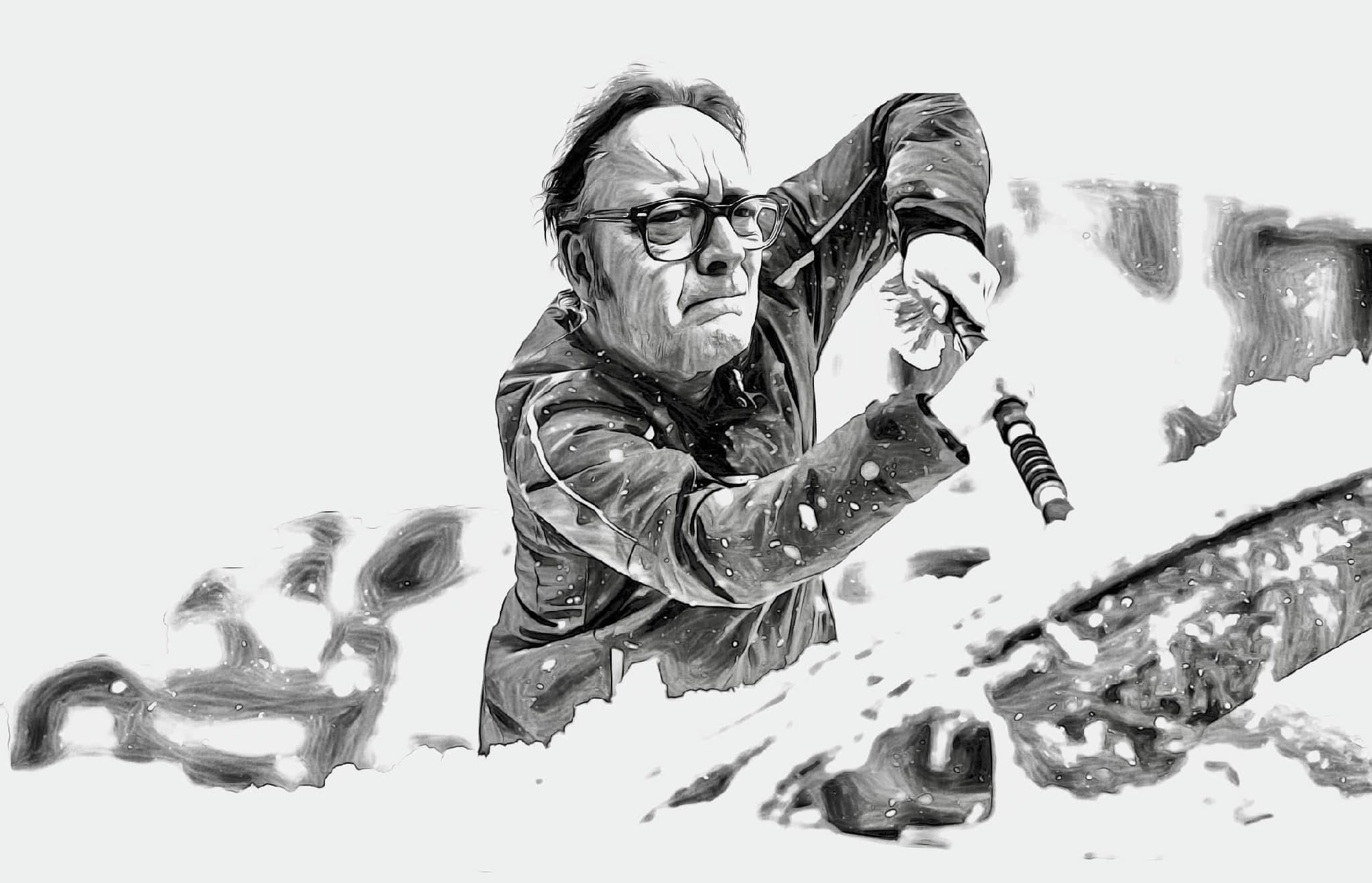 Gert de Goede dichter poëzie poem koud vriezen bevroren koude handenvoorruit Uden Amsterdam Nederland Netherlands Holland poet writer artist cartoonist winter jas krabben