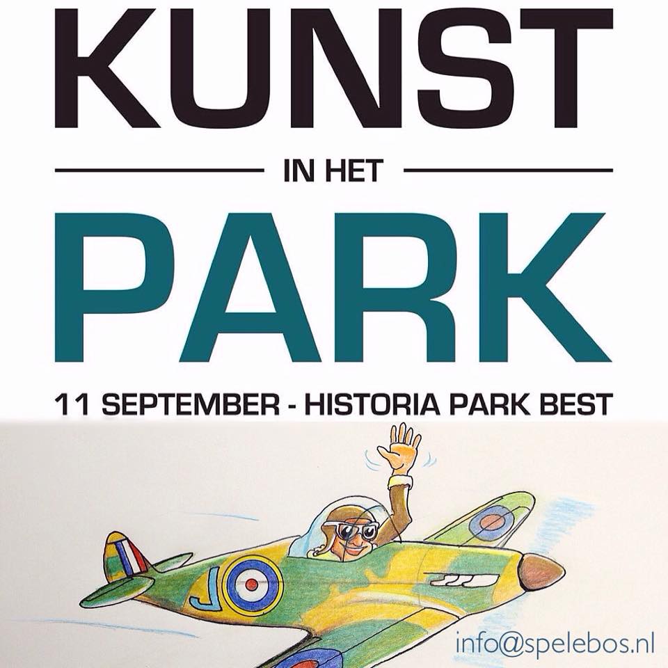 KUNST IN HET PARK Best Seelgoedmuseum Spelebos Gert de Goede Airborn Kunsthuis Bevrijdende vleugels museum musea Historiapark park manifestatie evenement event samen kleurrrijk festival eten drinken food voedsel art illustration illustratie