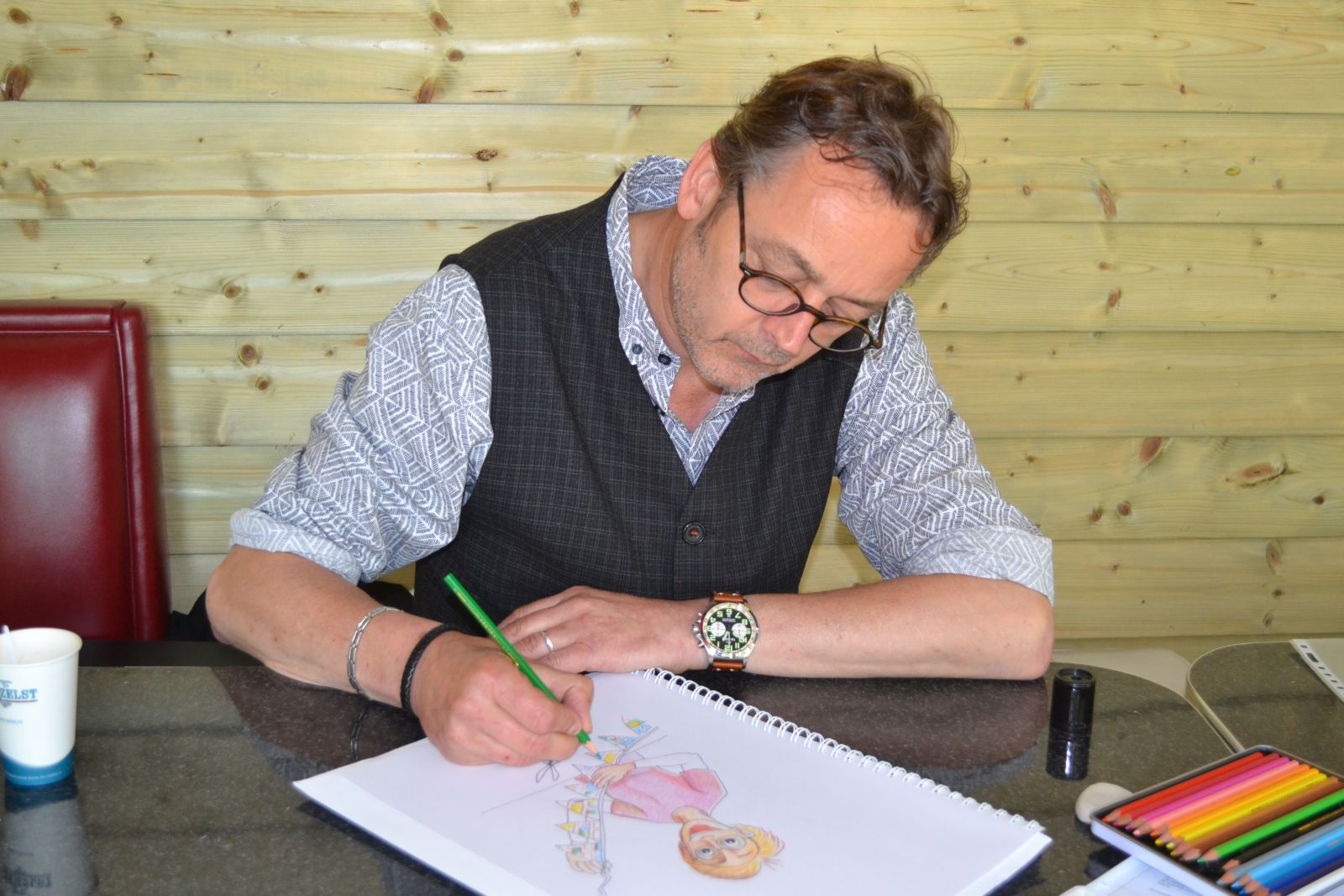 Gert de Goede Spelebos speelgoedmuseum Best tekenen kunst illustratie vrolijk museum potloodtekening potlood gertdegoede